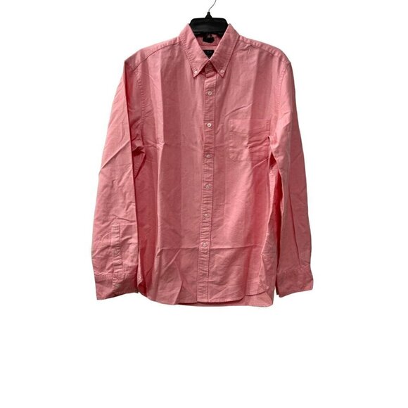 New J. Crew Size L Flex oxford casual shirt Pink SP23 *Thread Pull* - Picture 1 of 9